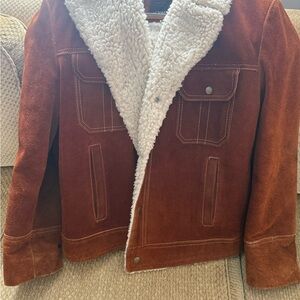 Vintage 70s JCPenney suede Sherpa Lined Jacket